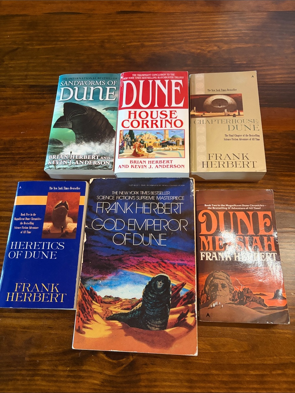 Vintage Frank Herbert Dune Trilogy book set paperback